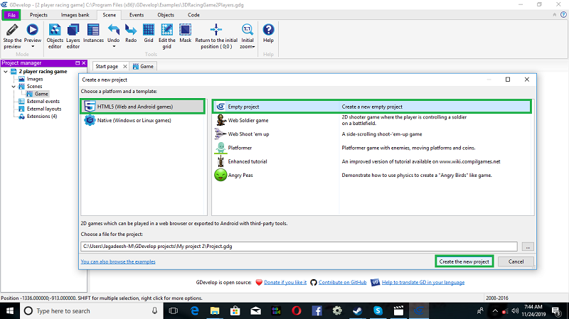 City Race 3D Game Build Using gdevelop